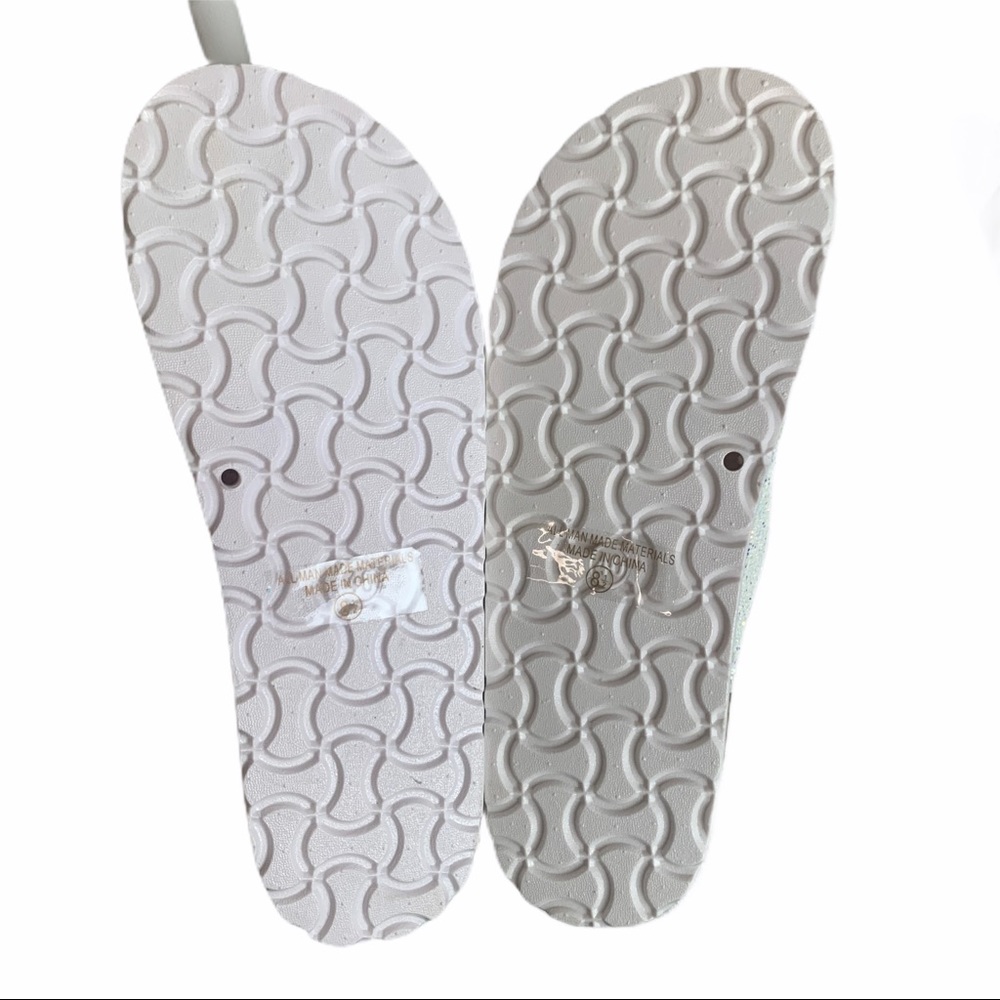 Top Moda White Glitter Buckle Slides size 8.5 - Picture 8 of 8